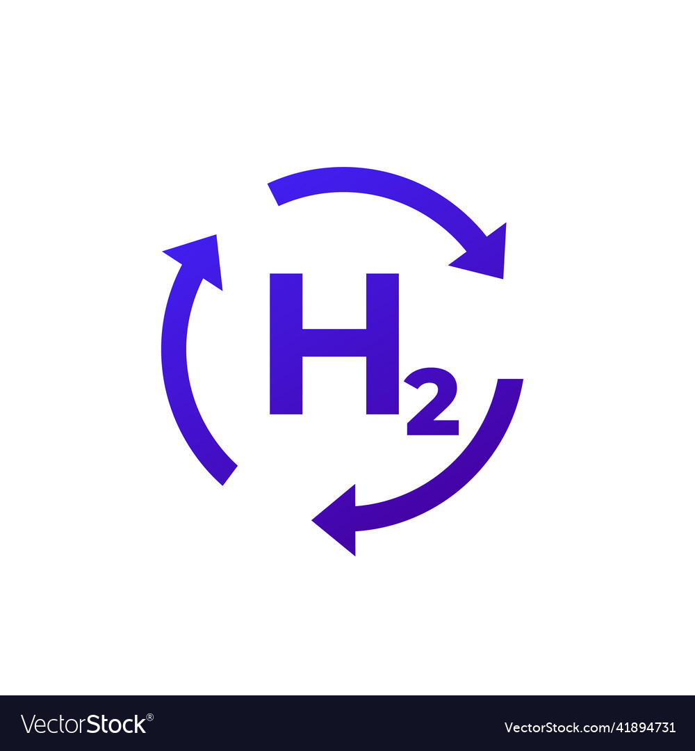 Hydrogen energy h2 icon with arrows