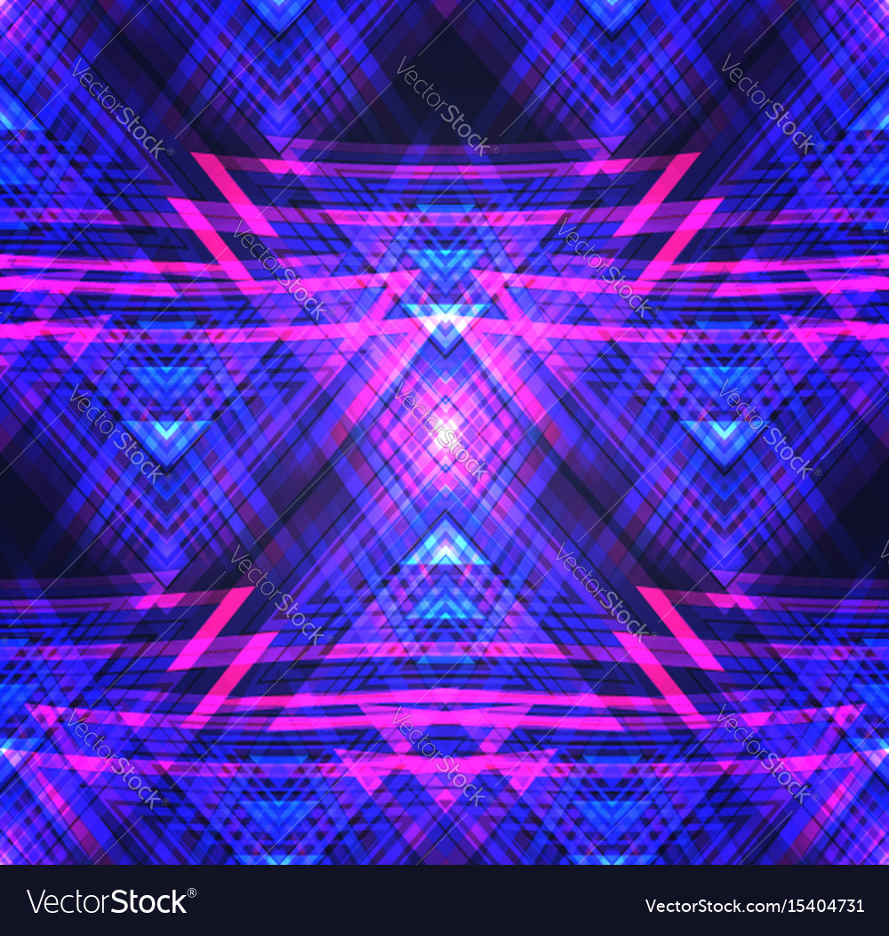 Neon tribal seamless texture pattern with neon Vector Image