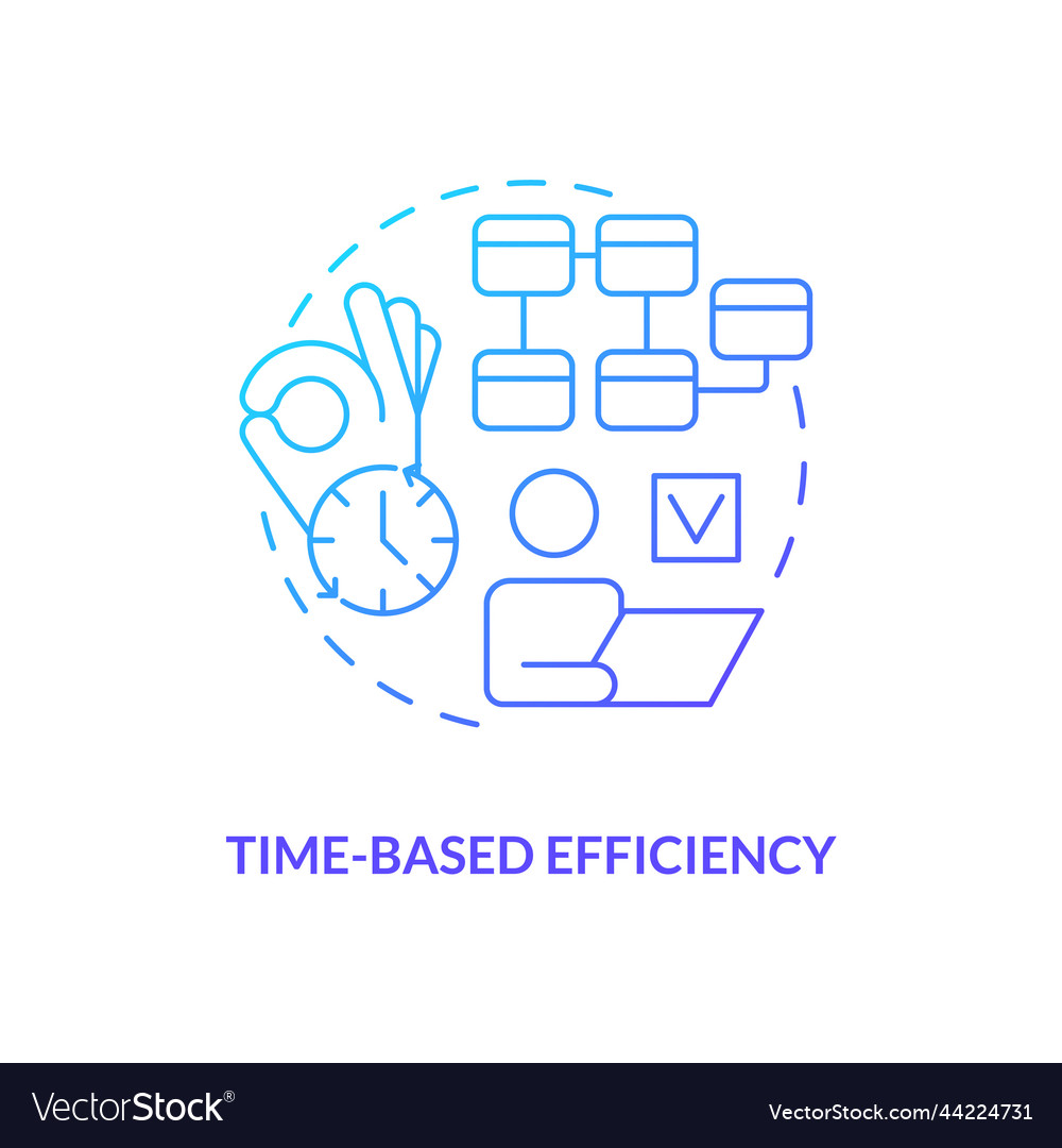 Timebased efficiency blue gradient concept icon Vector Image