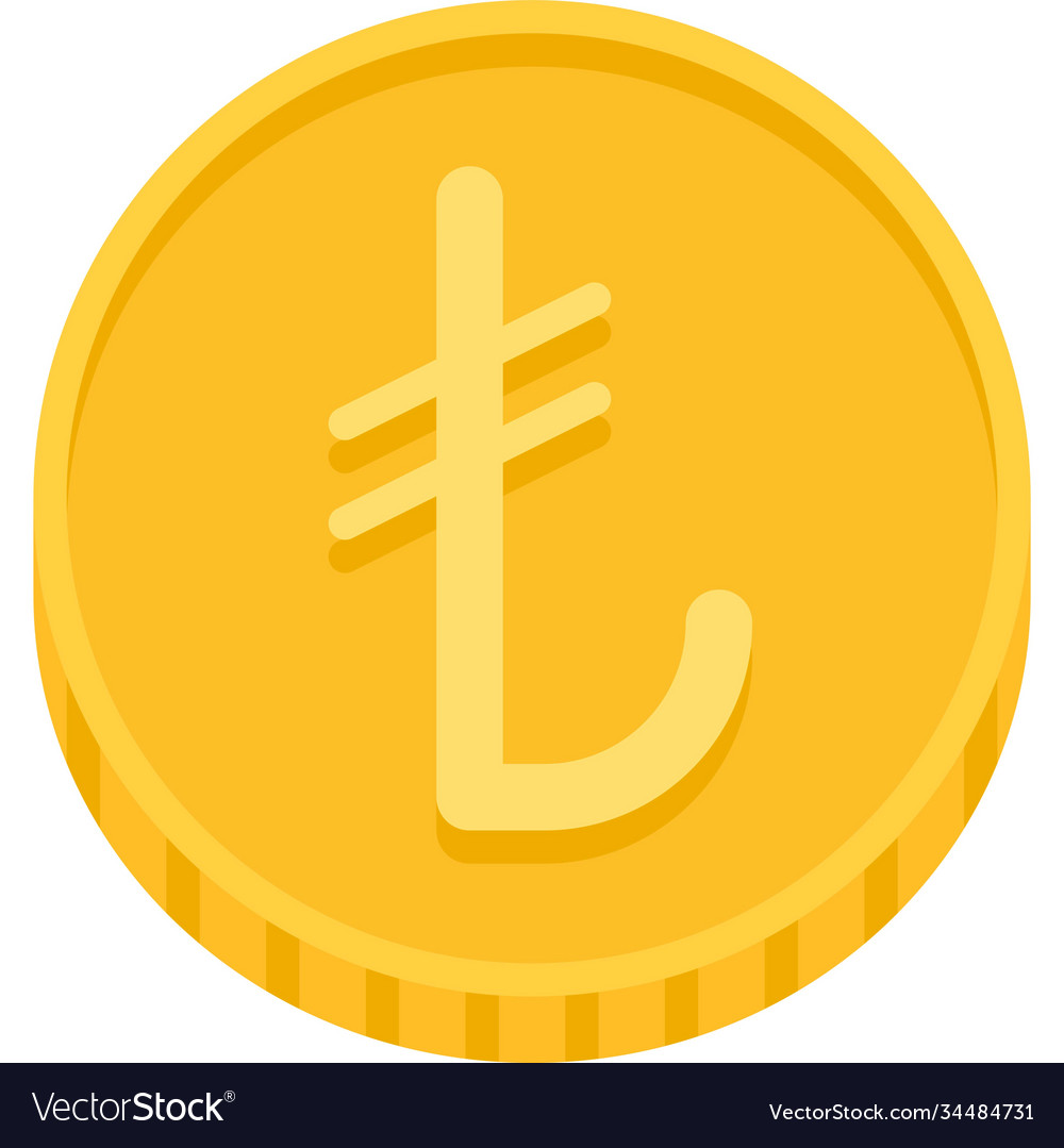 Turkish lira coin icon currency turkey Royalty Free Vector