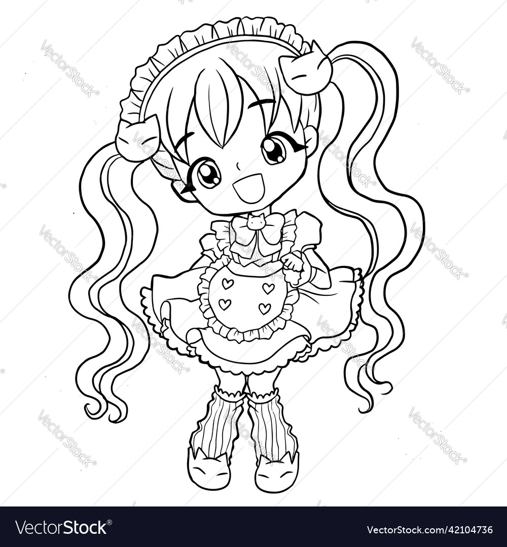 cute anime girl coloring pages