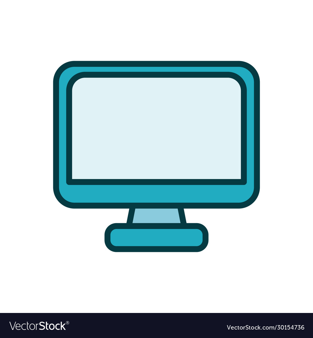 Desktop computer display line style icon vector image Desktop computer display line style icon