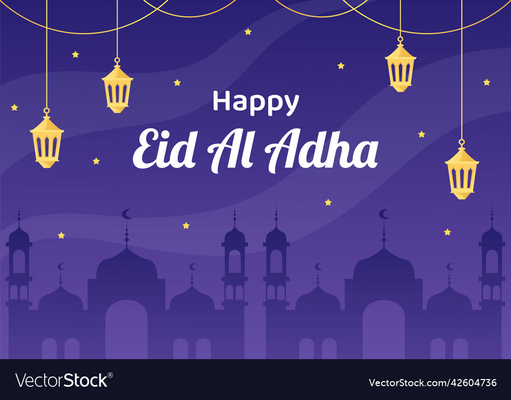 Eid al adha background cartoon Royalty Free Vector Image