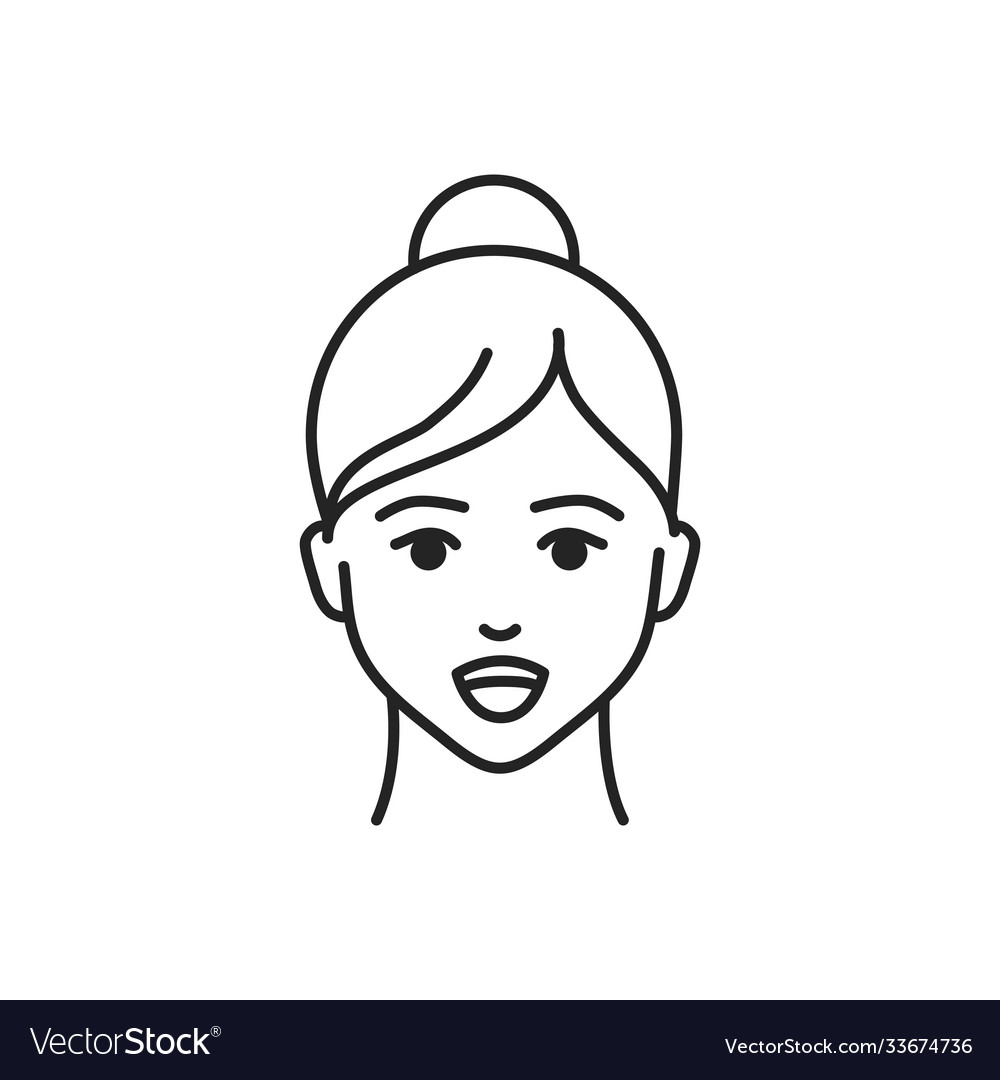 Human feeling awesome line black icon face Vector Image