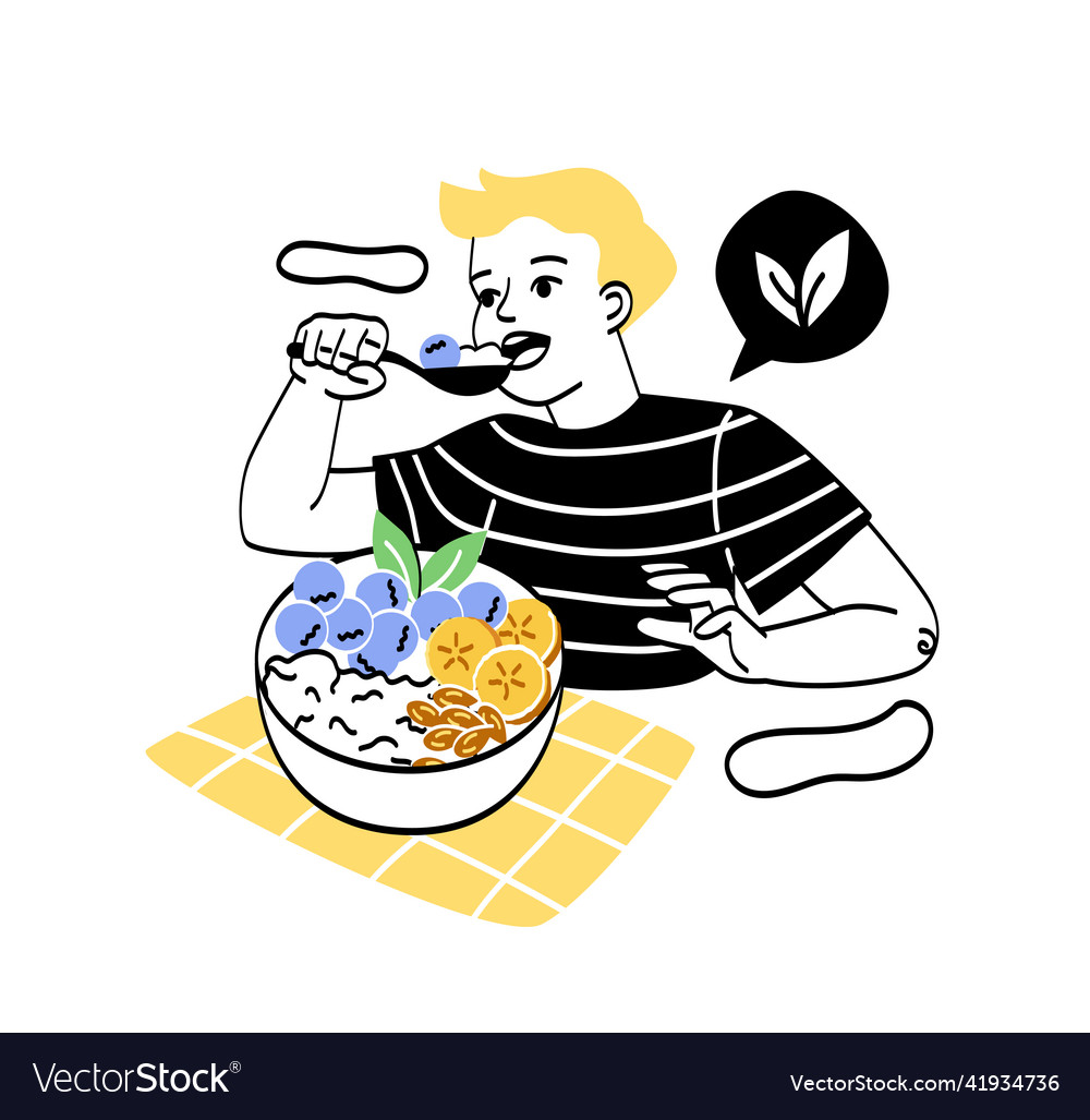 Kid having breakfast or lunch meals concept