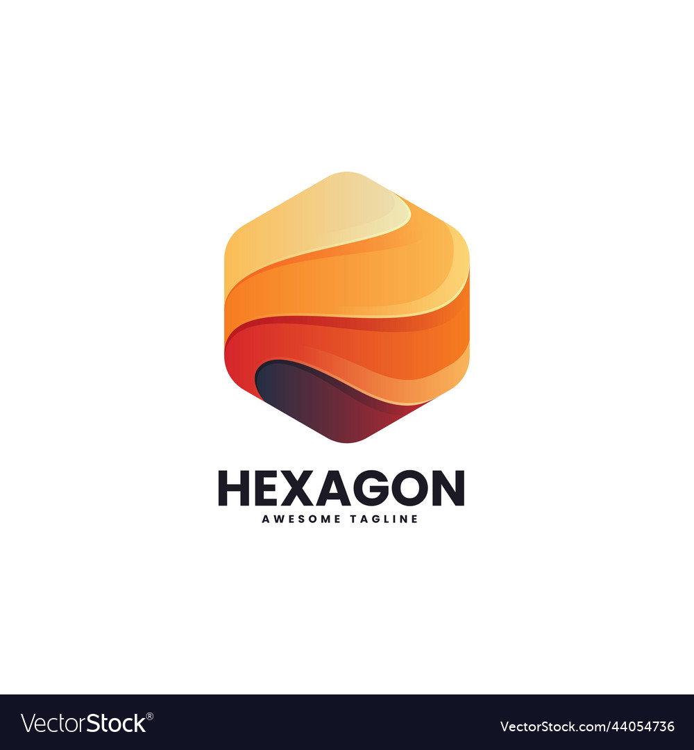 Logo hexagon gradient colorful style