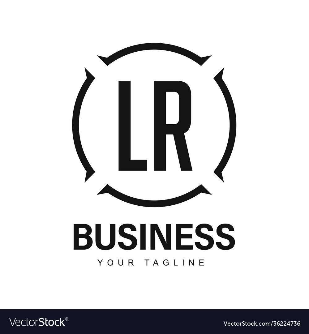 Lr initial a logo design with abstract style vector image Lr initial a logo design with abstract style