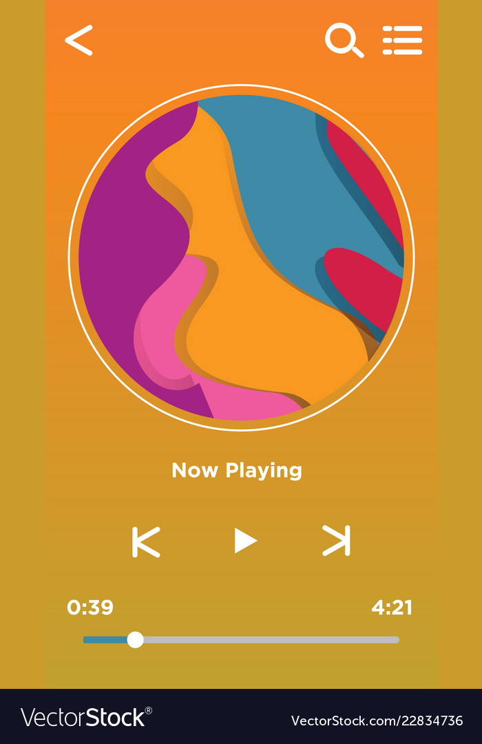 Music player interface ui design vector image Music player interface ui design