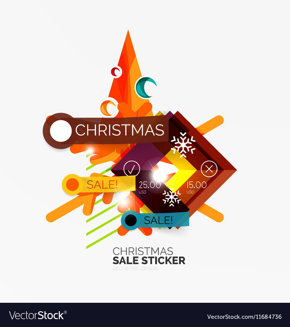 Paper christmas and new year banner Royalty Free Vector