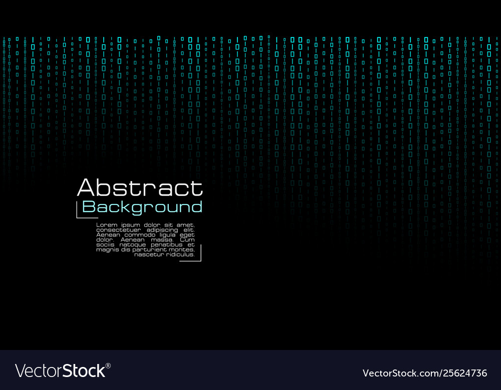 Streaming blue binary code on black vector image Streaming blue binary code on black