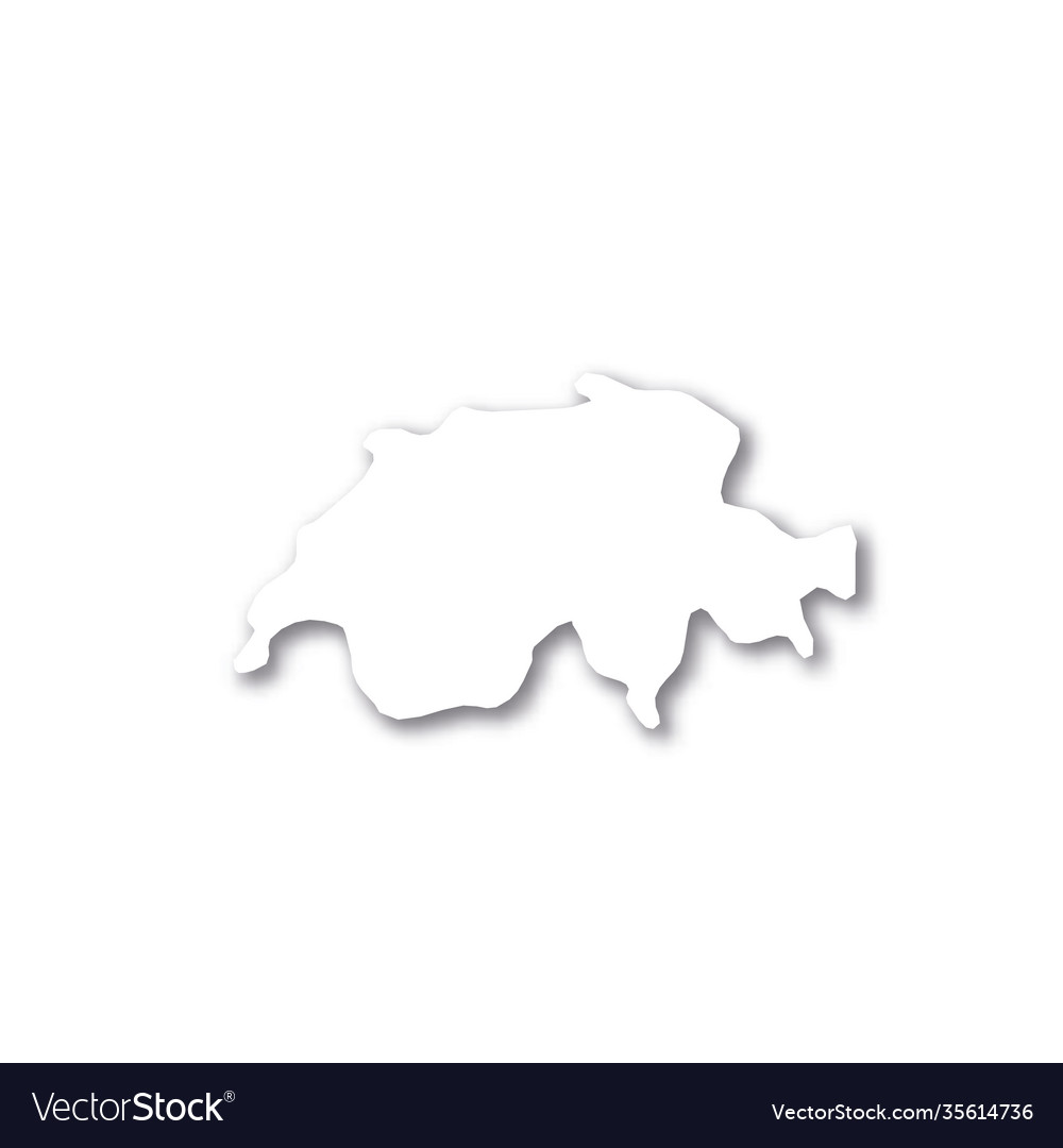 Switzerland - white 3d silhouette map country