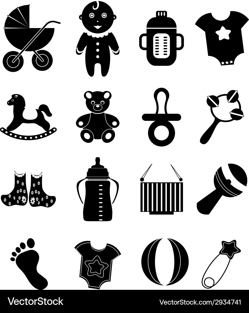 Baby toy icons set Royalty Free Vector Image VectorStock