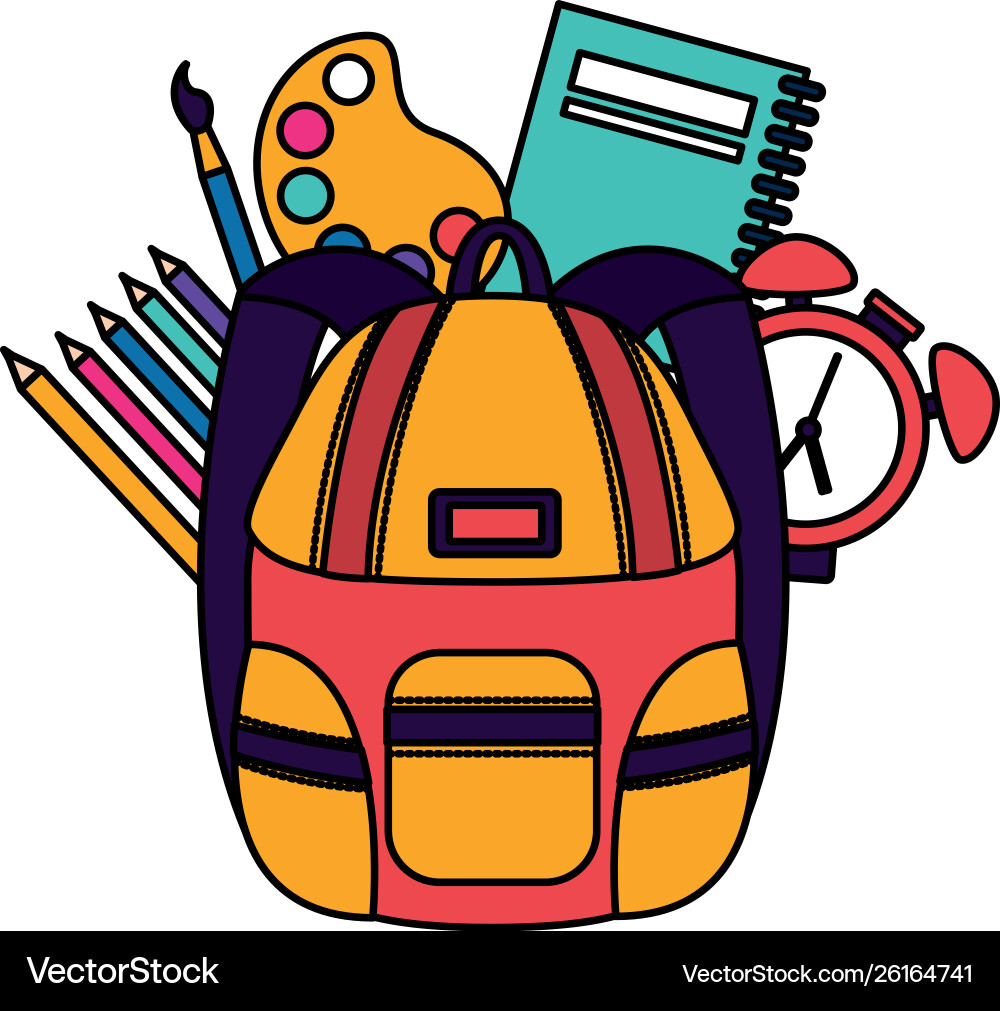 Back to school flat design Royalty Free Vector Image