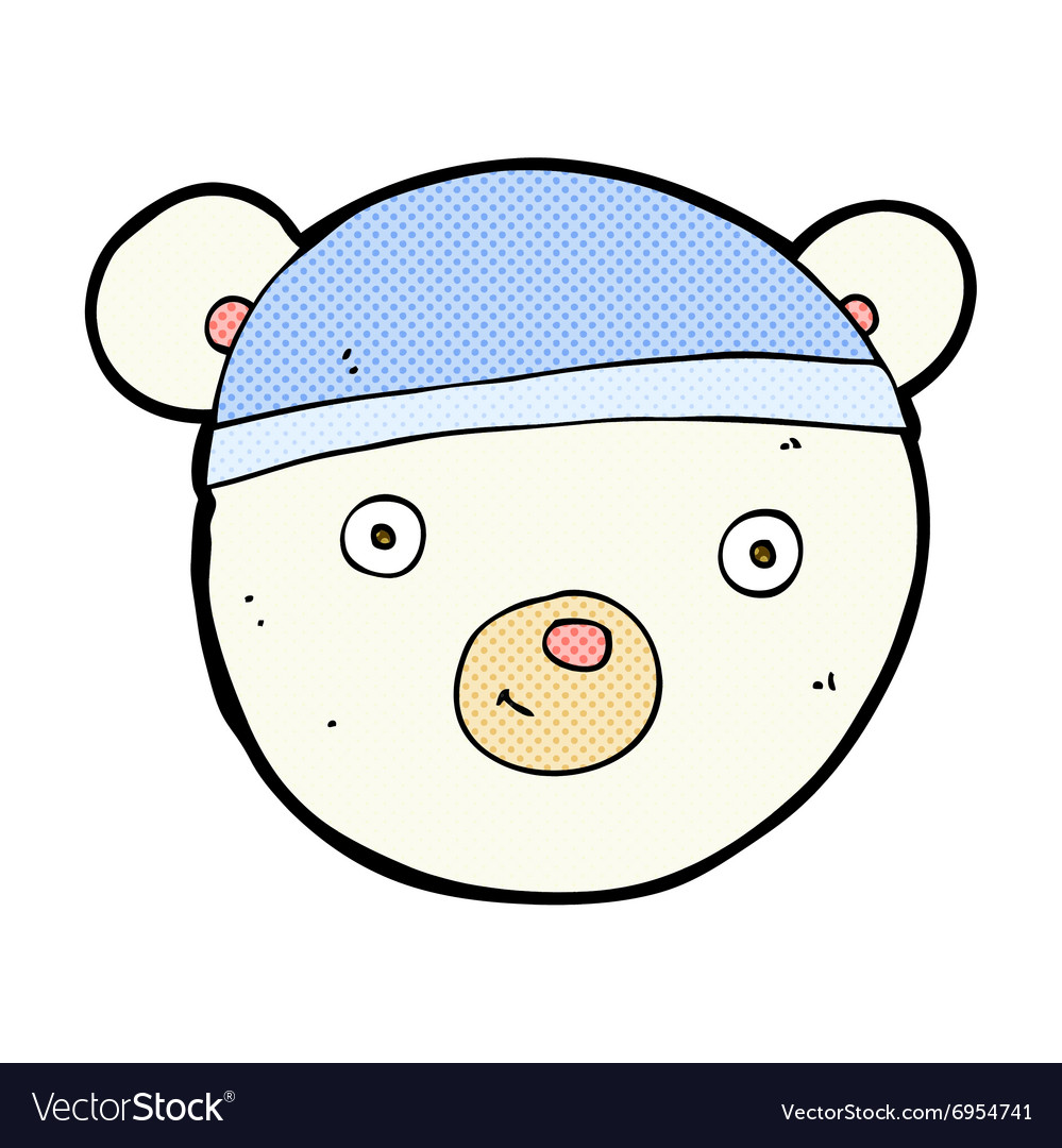 Comic cartoon polar bear face