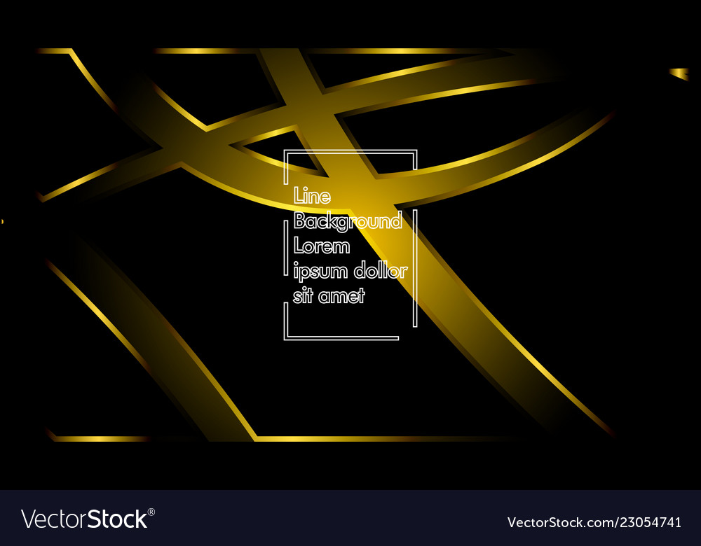 Gold ribbon wave on a black background layout