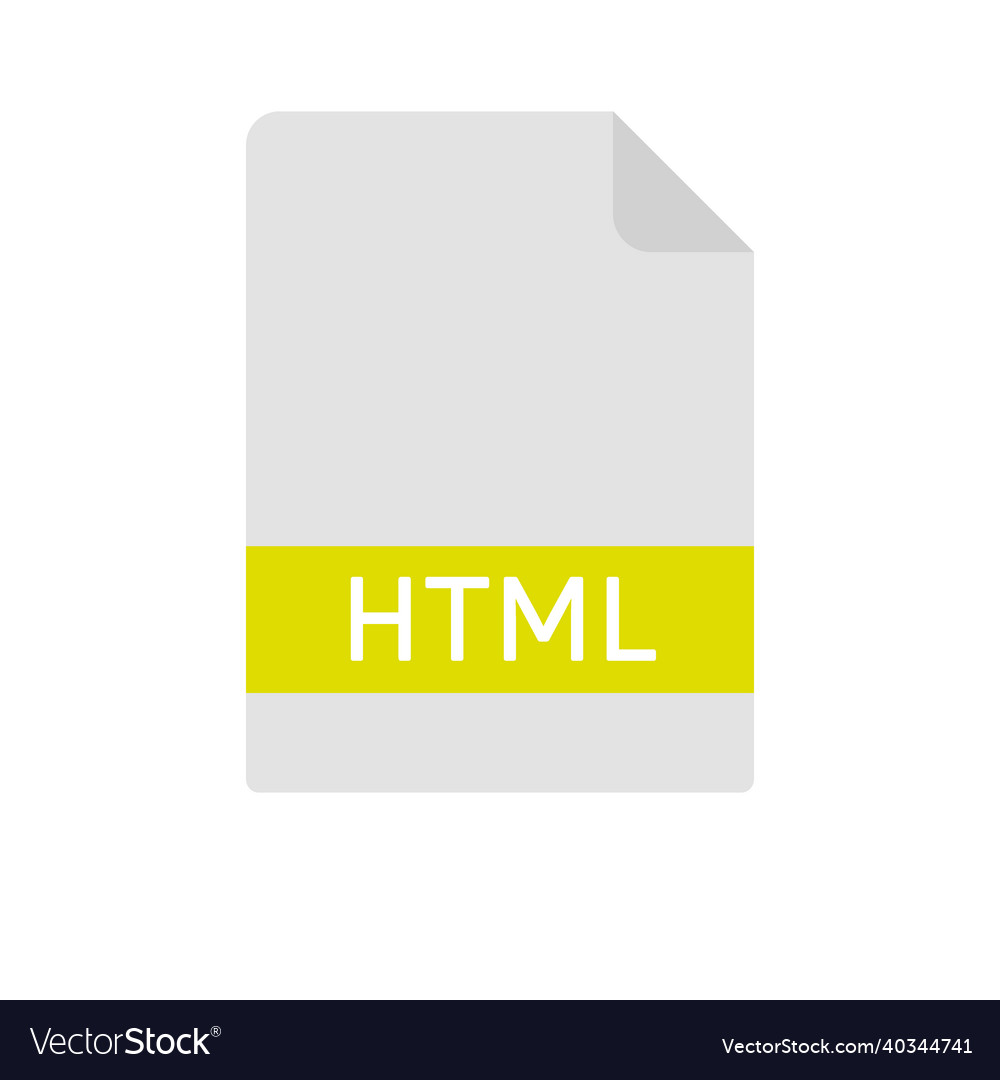 Html file icon document type flat design vector image Html file icon document type flat design