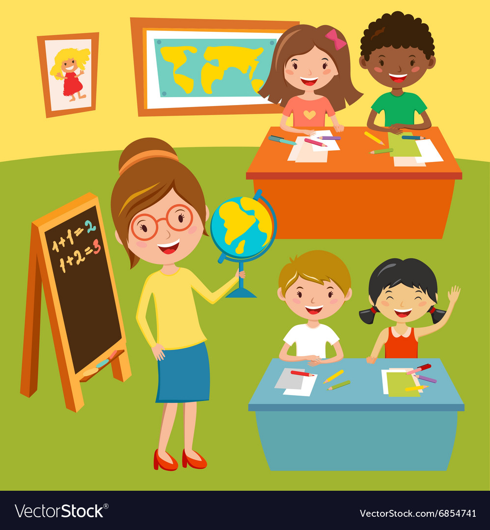 Kids school or baclub lessons Royalty Free Vector Image