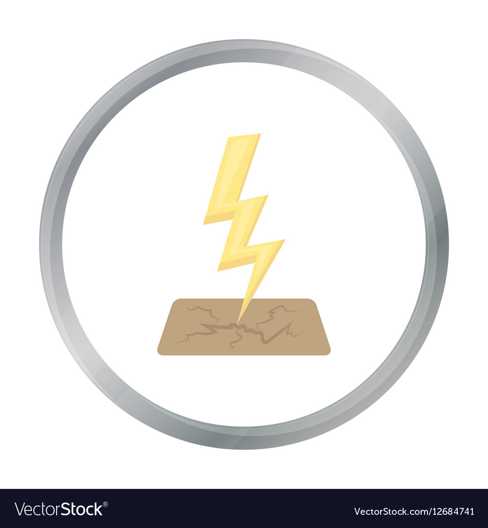 Lightning bolt icon in cartoon style isolated