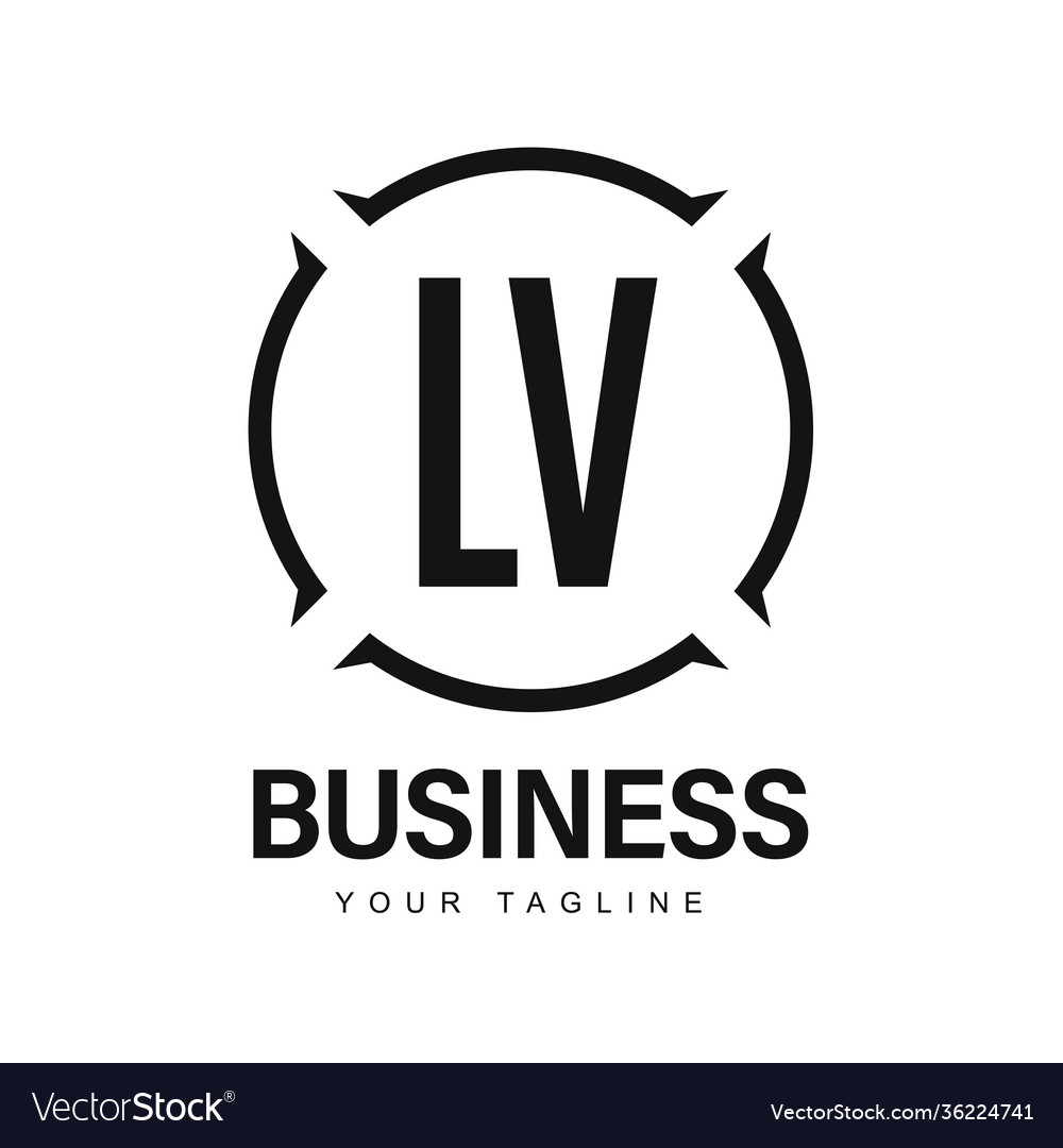 Lv initial a logo design with abstract style vector image Lv initial a logo design with abstract style