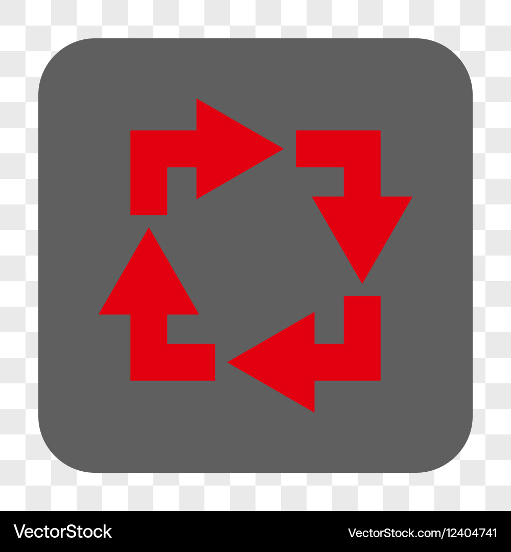 Recycle rounded square button Royalty Free Vector Image