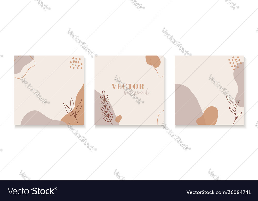 Set abstract floral backgrounds for instagram Vector Image