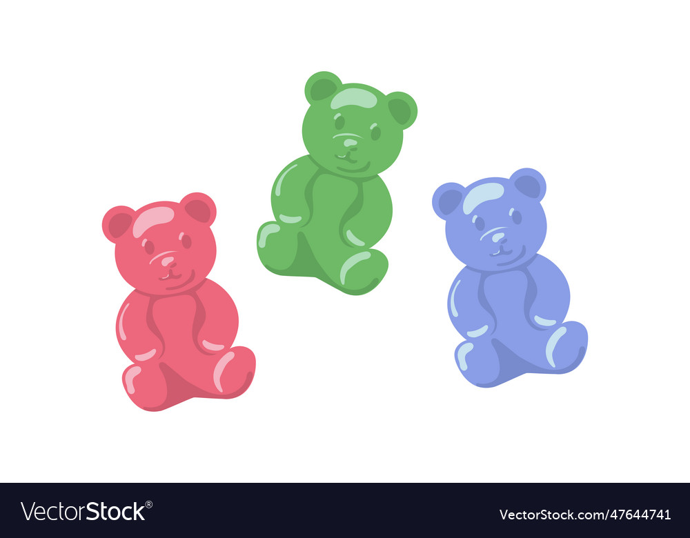 Set of colorful jelly bears