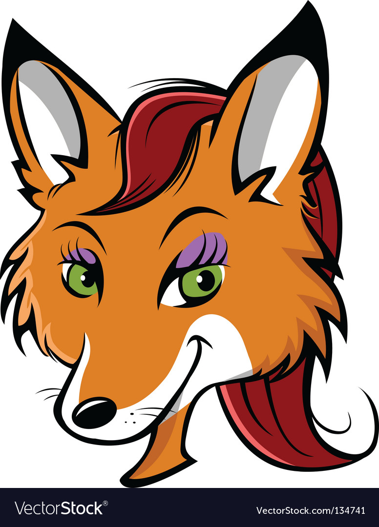 Sexy Fox Face Royalty Free Vector Image Vectorstock 