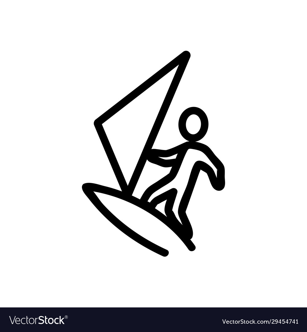 Surfboard sea beach icon isolated contour vector image Surfboard sea beach icon isolated contour