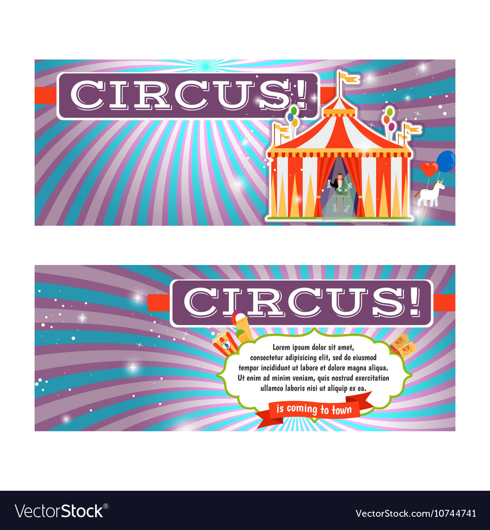 Vintage Circus Banner Template Royalty Free Vector Image Vintage Circus Banner Template Vector Image