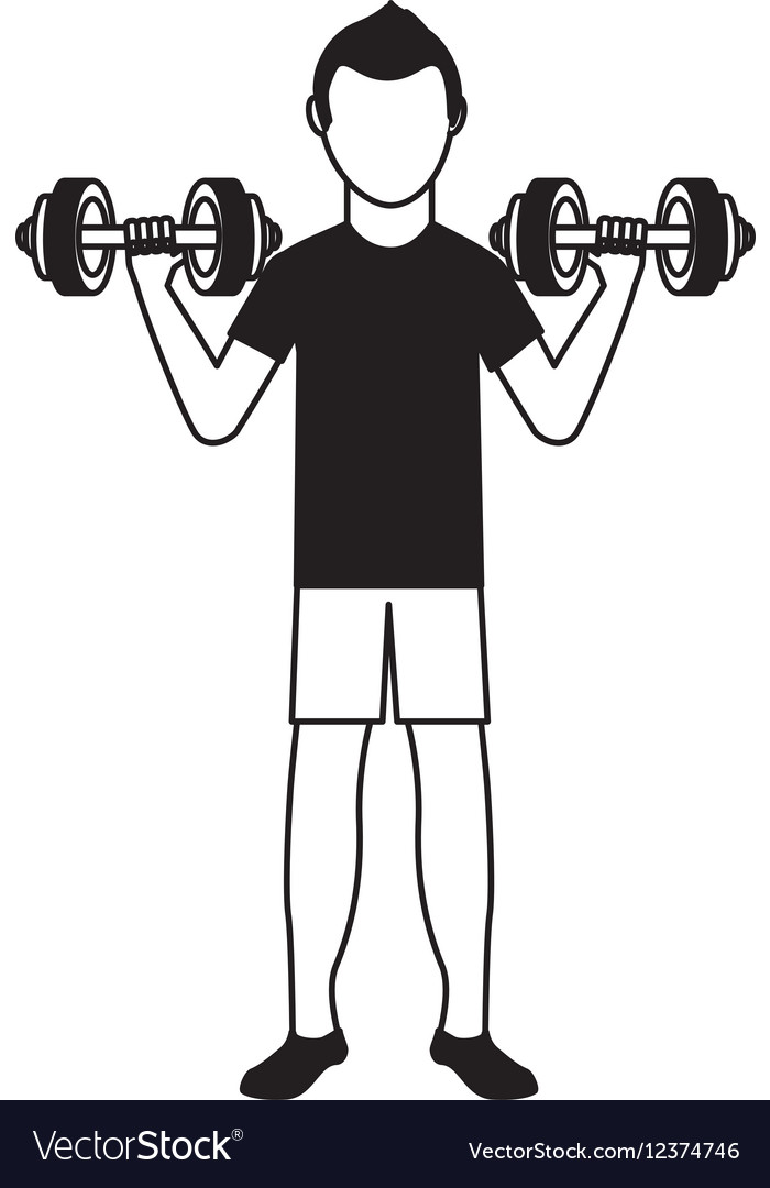 athlete avatar character weight lifting icon vector image