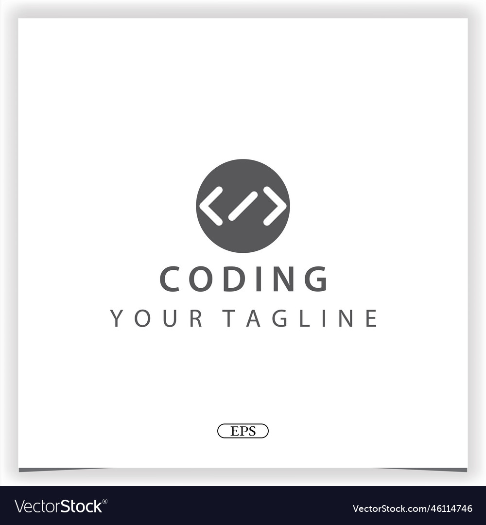 Circle coding or programmer logo premium elegant Vector Image