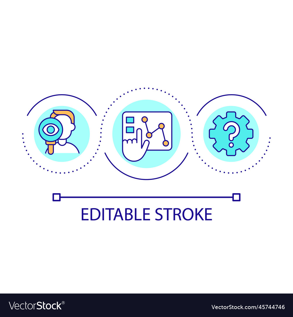 Data analysing process loop concept icon vector image Data analysing process loop concept icon