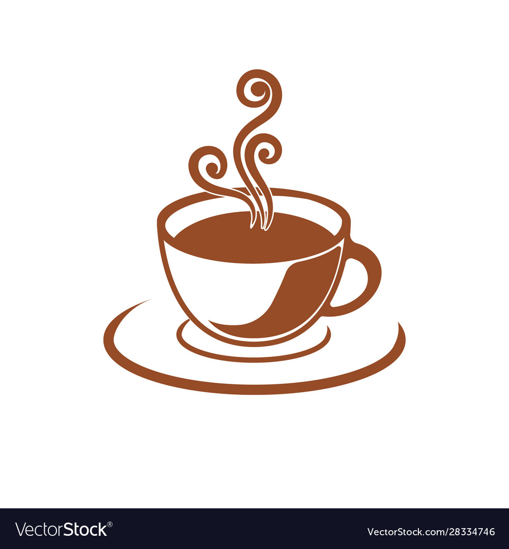 Icon Coffee Cup Logo Design Isolated Royalty Free Vector