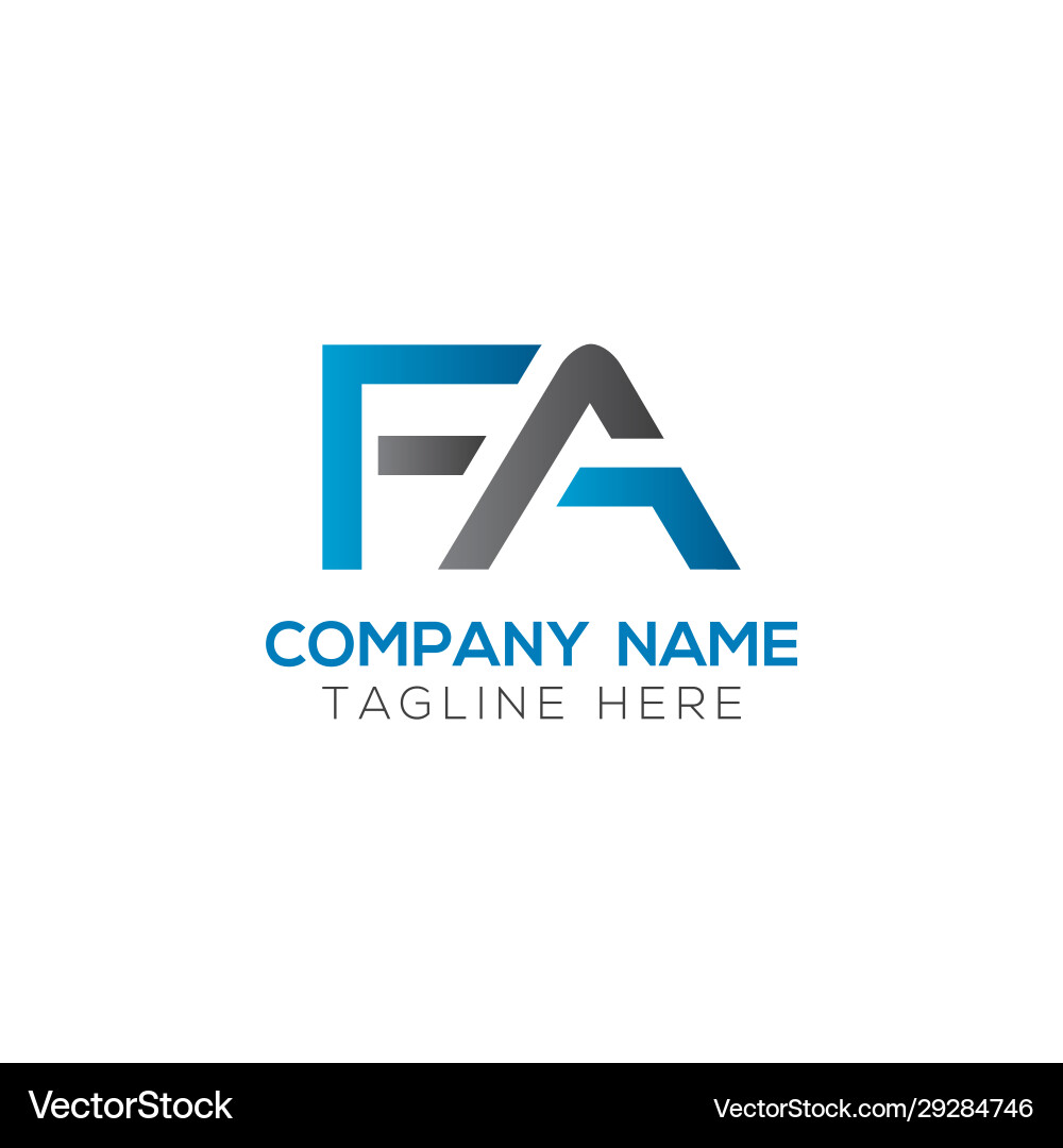 Initial letter fa logo design template creative Vector Image