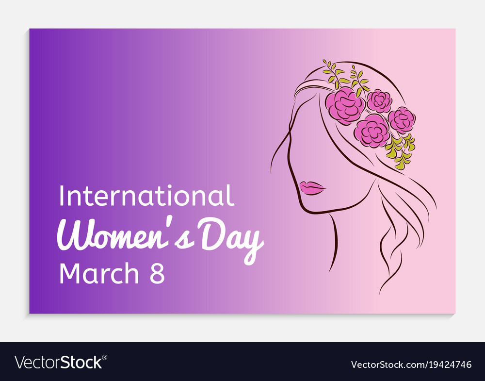 International Womens Day Greeting Card Silhouette Vector Image