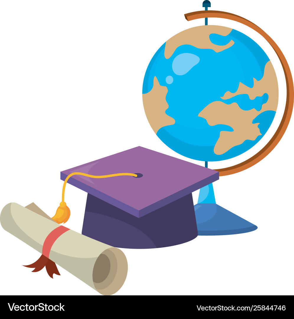 Isolated globe school design Royalty Free Vector Image