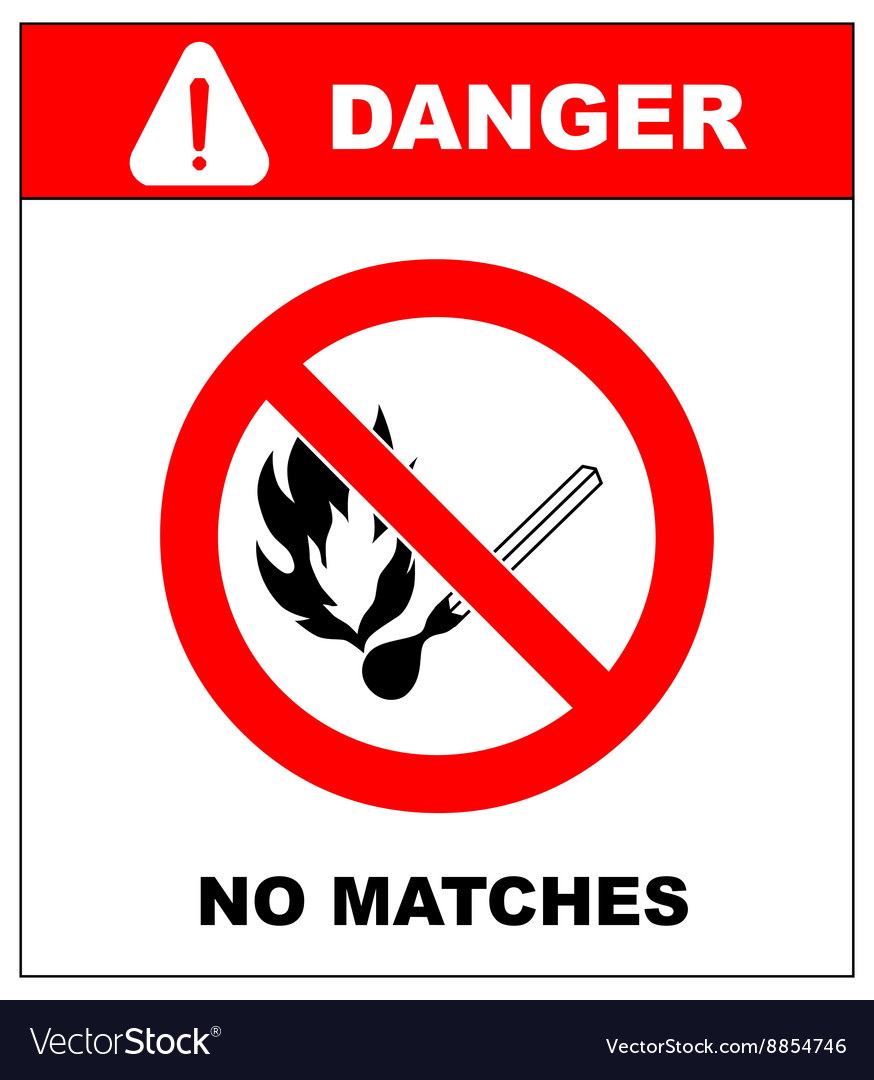 No smoking No open flame Fire open ignition Vector Image