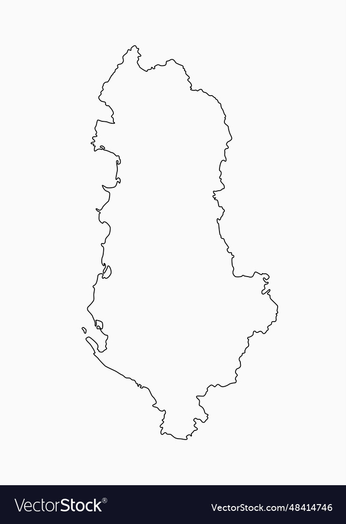 Outline map albania line border country Royalty Free Vector