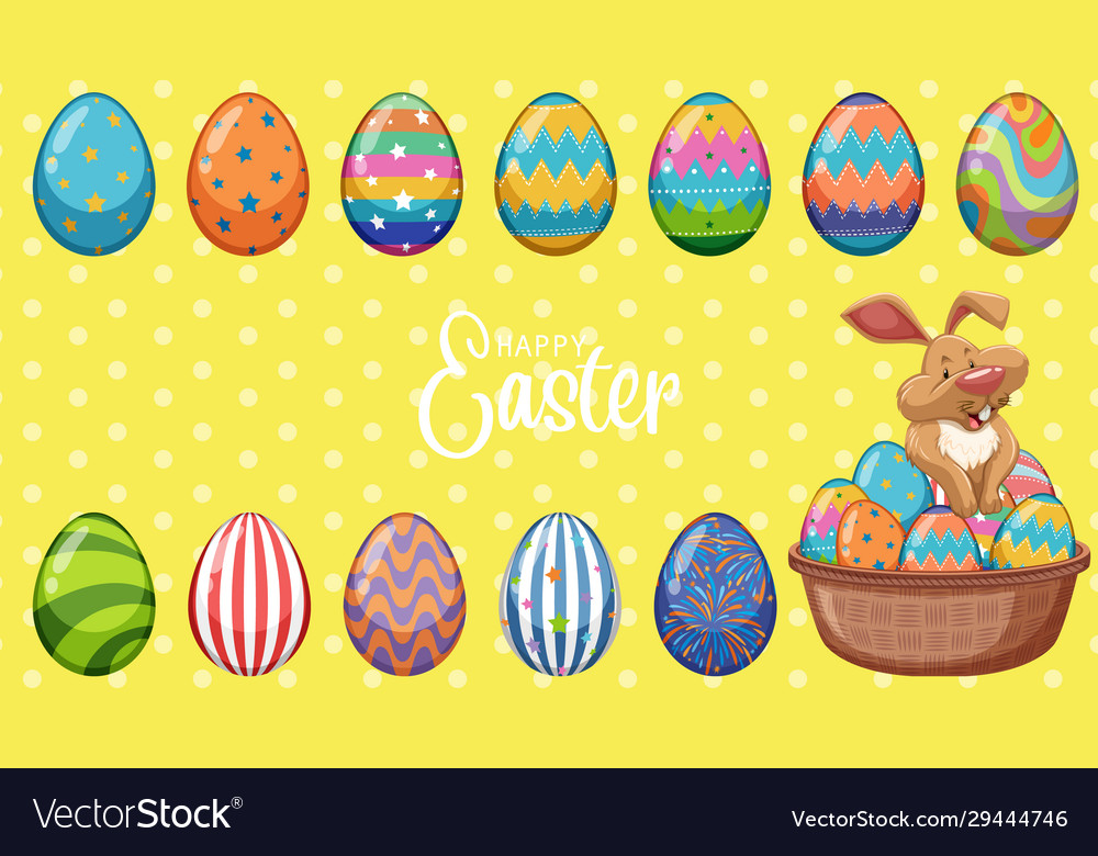 Poster design for easter with easter bunny and Vector Image