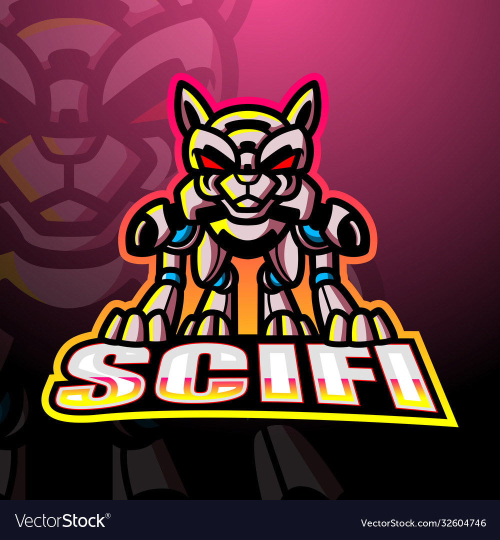 Robotic mascot esport logo design