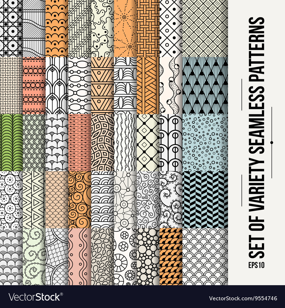 Set of seamless line patterns