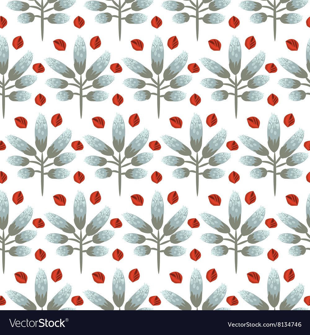 Spring wild flower slate gray color seamless