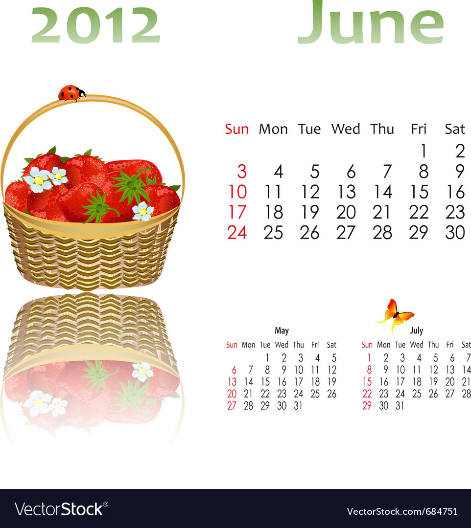 Calendar 2012 with baskets