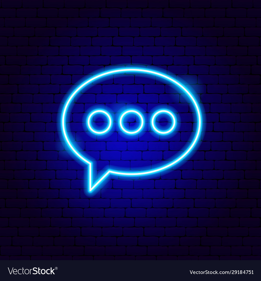 Chat Bubble Neon Sign Royalty Free Vector Image