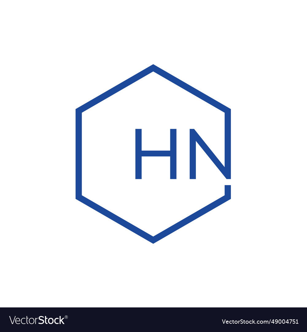 Creative initial letter hn hexagon logo design