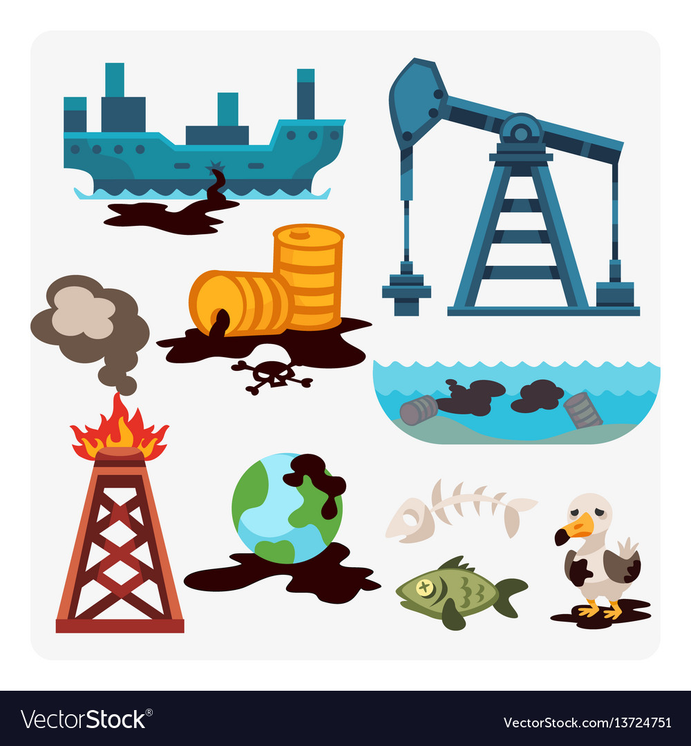 Ecological problems environmental oil pollution of