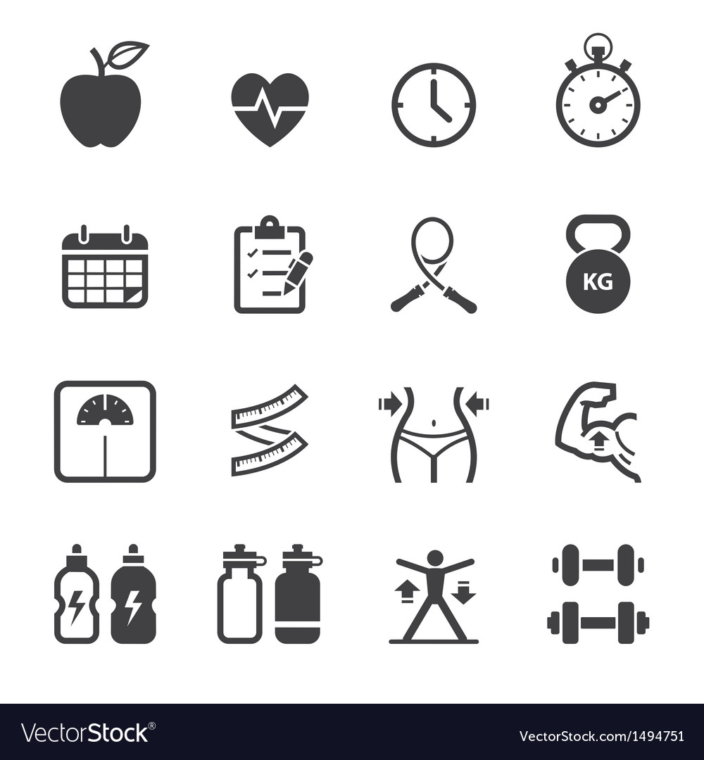 Fitness and health icons Royalty Free Vector Image