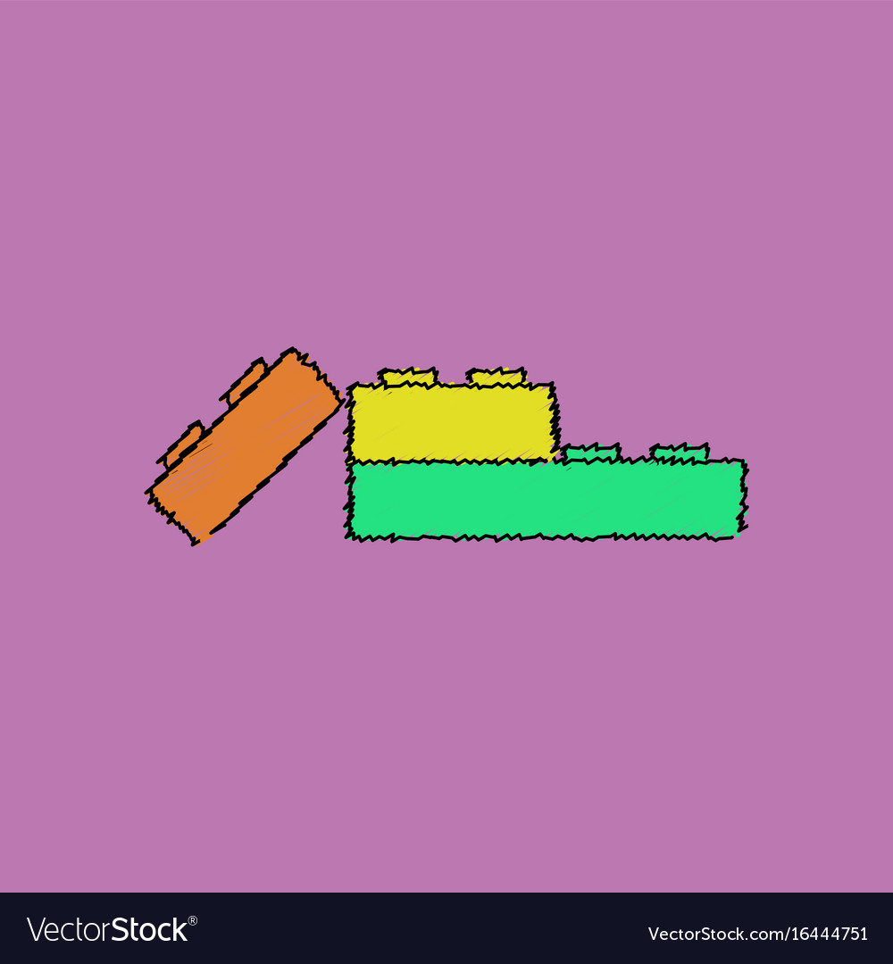 Flat shading style icon lego constructor