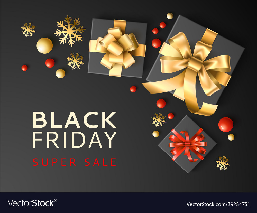 Gift box sale black friday discount banner