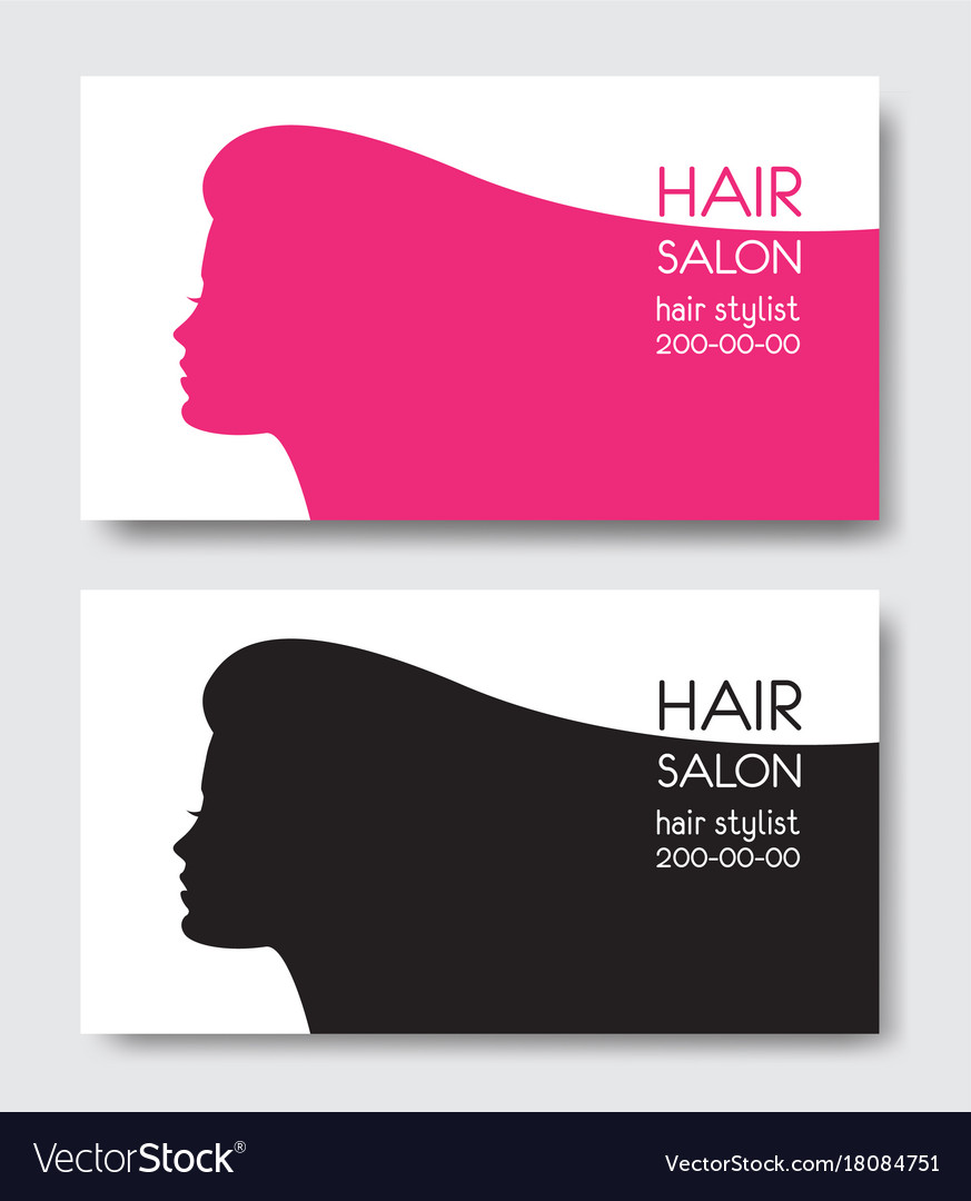 Hair salon business card templates with beautiful Vector Image In Hair Salon Business Card Template